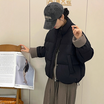 Памучно палто, корейски стил, полиестерна външна материя, пълнеж от имитационен коприна-памук, стойкова яка и цип