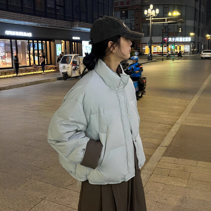 Памучно палто, корейски стил, полиестерна външна материя, пълнеж от имитационен коприна-памук, стойкова яка и цип