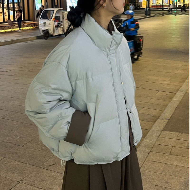 Памучно палто, корейски стил, полиестерна външна материя, пълнеж от имитационен коприна-памук, стойкова яка и цип