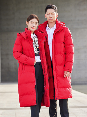 Унисекс палто с качулка, дебело памучно пълнеж, дълга кройка, цип за закопчаване, стягане в талията