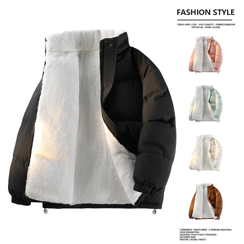 Корейски стил качулано памучно подплатено яке, свободна кройка, цип