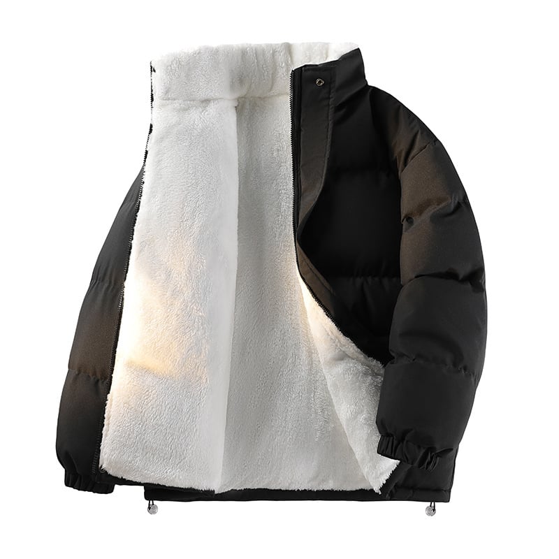 Корейски стил качулано памучно подплатено яке, свободна кройка, цип