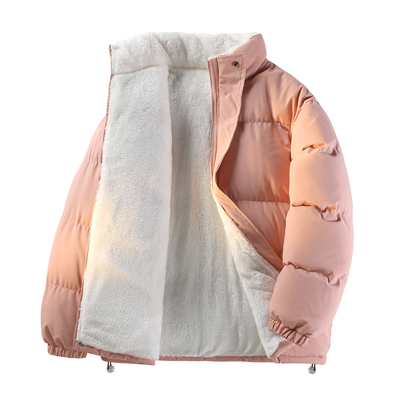 Корейски стил качулано памучно подплатено яке, свободна кройка, цип