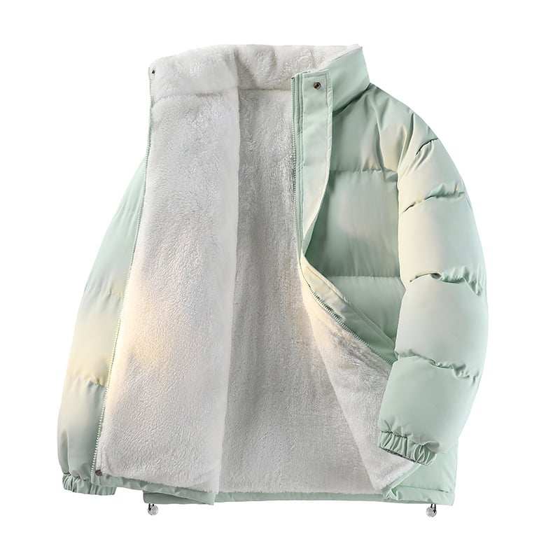 Корейски стил качулано памучно подплатено яке, свободна кройка, цип