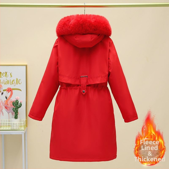 Женско памучно парка яке, средна дължина, подплатено с полар, пълнеж silk-cotton, Chenille плат, Polo яка