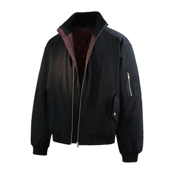 Зимно дебело памучено akoе в стил корейски кардиган, стояща яка, цип, триизмерни патч джобове, свободна кройка