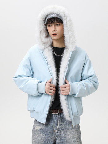 Мъжко камуфлажно яке с качулка, цип и дебела полиестерна изолация