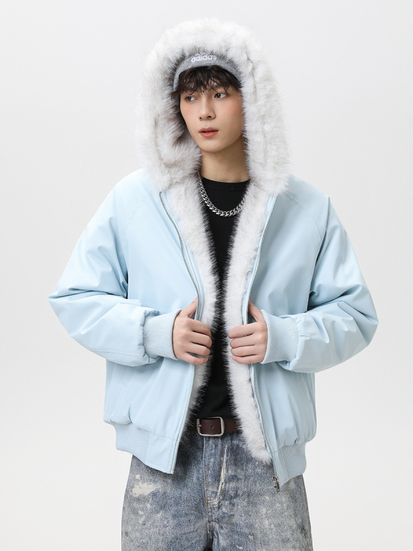 Мъжко камуфлажно яке с качулка, цип и дебела полиестерна изолация