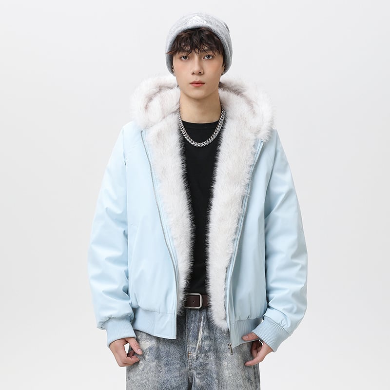 Мъжко камуфлажно яке с качулка, цип и дебела полиестерна изолация