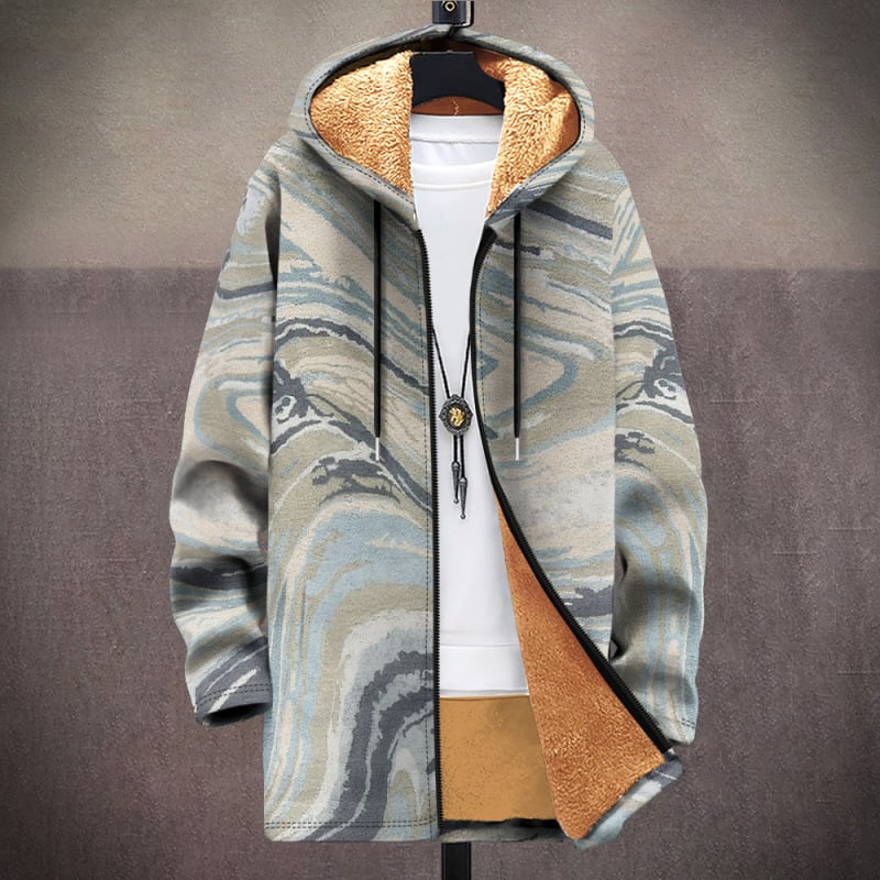Зимно подплатено яке с качулка, камуфлажен 3D принт, подплата от флийс, полиестер пълнене, джобове патч тип