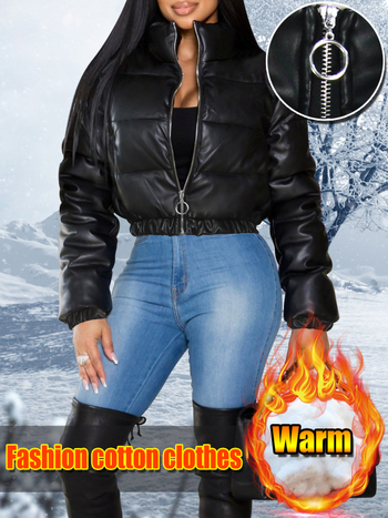 Moteriškas medvilninis švarkas su aukštu kaklu, užtrauktuku, ilgomis rankovėmis, trumpas ilgis ≤40 cm, 70-80% medvilnė, spandeks 20-30%