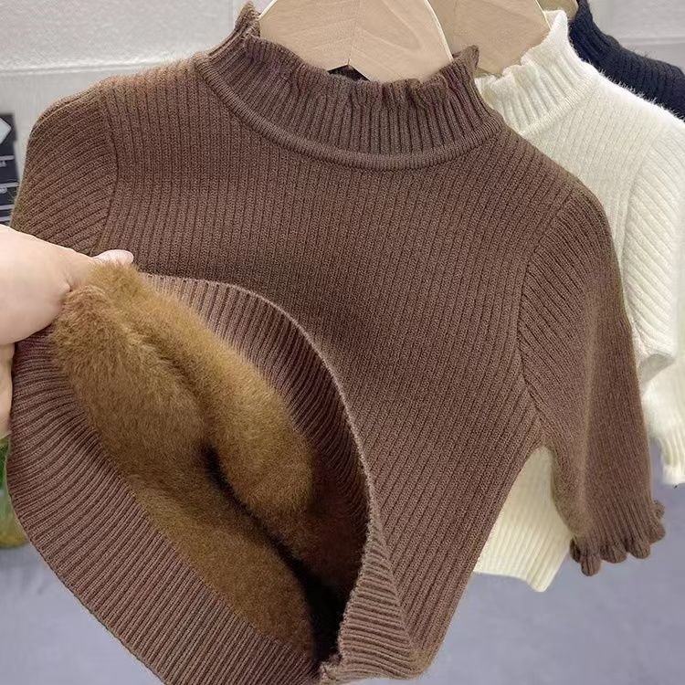 Παιδικό πλεκτό πουλόβερ (για νεογέννητα, μακριά μανίκια, στρογγυλή λαιμόκοψη, κουμπιών σε σειρά, παχύτερο ύφασμα)