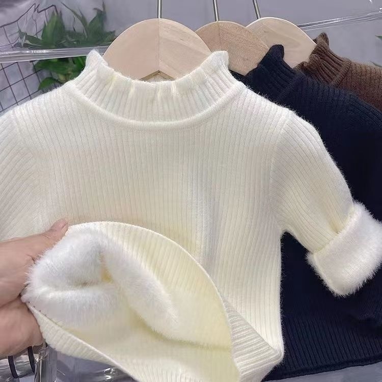 Παιδικό πλεκτό πουλόβερ (για νεογέννητα, μακριά μανίκια, στρογγυλή λαιμόκοψη, κουμπιών σε σειρά, παχύτερο ύφασμα)