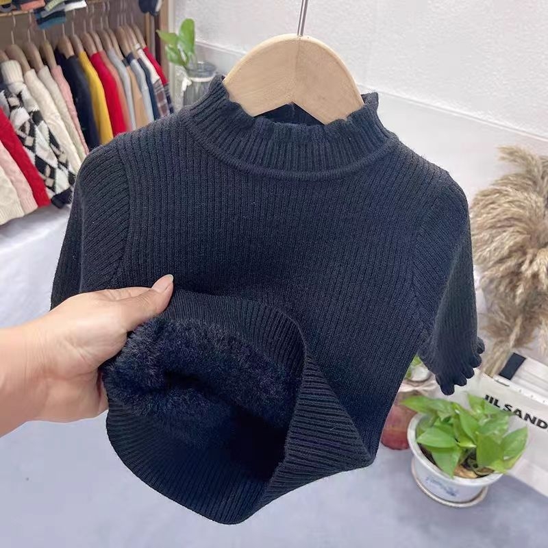 Παιδικό πλεκτό πουλόβερ (για νεογέννητα, μακριά μανίκια, στρογγυλή λαιμόκοψη, κουμπιών σε σειρά, παχύτερο ύφασμα)