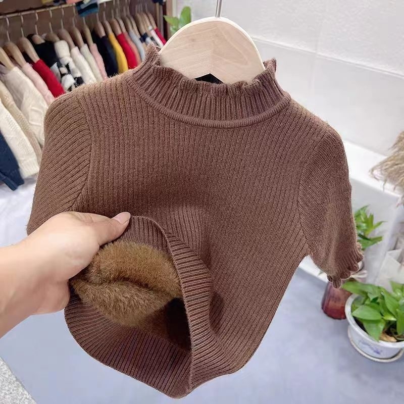 Παιδικό πλεκτό πουλόβερ (για νεογέννητα, μακριά μανίκια, στρογγυλή λαιμόκοψη, κουμπιών σε σειρά, παχύτερο ύφασμα)