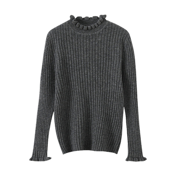 Παιδικό μαλλινο πουλόβερ με ημιψηλό γιακά, μακριά μανίκια, μονόχρωμο, καθημερινό στυλ, φθινοπωρο/χειμώνας 2024