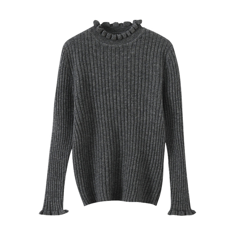 Παιδικό μαλλινο πουλόβερ με ημιψηλό γιακά, μακριά μανίκια, μονόχρωμο, καθημερινό στυλ, φθινοπωρο/χειμώνας 2024