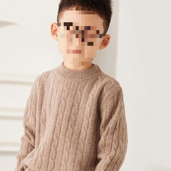 Pulover tricotat pentru copii din bumbac moale, mâneci lungi, culoare solidă, pentru iarnă