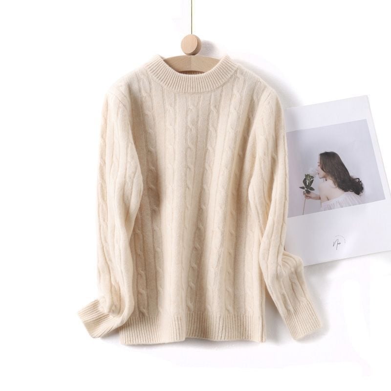 Pulover tricotat pentru copii din bumbac moale, mâneci lungi, culoare solidă, pentru iarnă