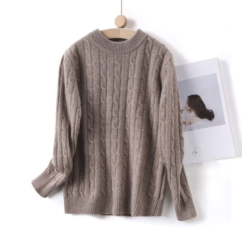 Pulover tricotat pentru copii din bumbac moale, mâneci lungi, culoare solidă, pentru iarnă