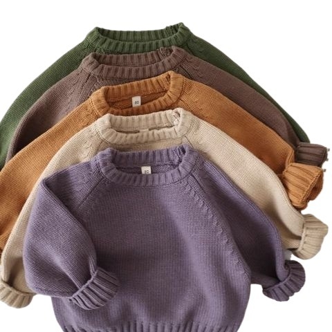 Bērnu adījuma džemperis - korejiešu stilā, apaļā kakla, garas piedurknes, poliesteris, priekš zīdaiņiem