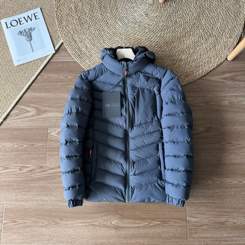 Памучно подплатено мъжко яке, качулка, цип - зима 2025