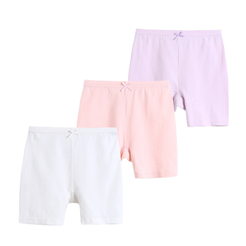 Meitenēm vasaras drošības šorti ar dubultiem slāņiem, kokvilna 95% + spandex 5%, vidēja josta ar elastīgu jostu, trīsdaļas drošības šorti