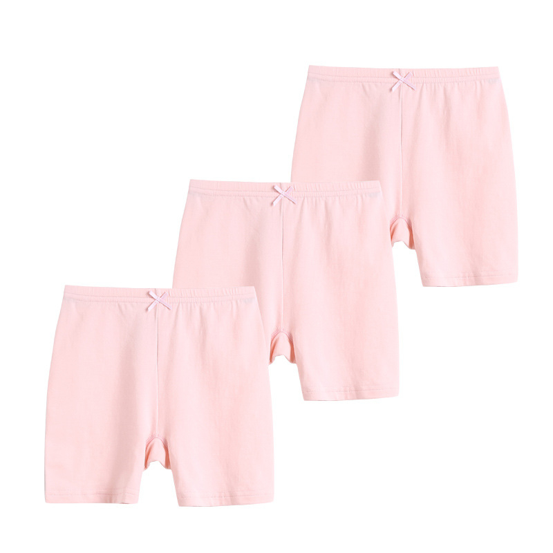 Meitenēm vasaras drošības šorti ar dubultiem slāņiem, kokvilna 95% + spandex 5%, vidēja josta ar elastīgu jostu, trīsdaļas drošības šorti