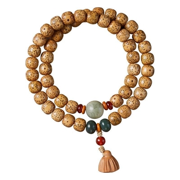 Bodhi narukvica, etnički stil, unisex, cilindrične perle, polirane, 48 komada