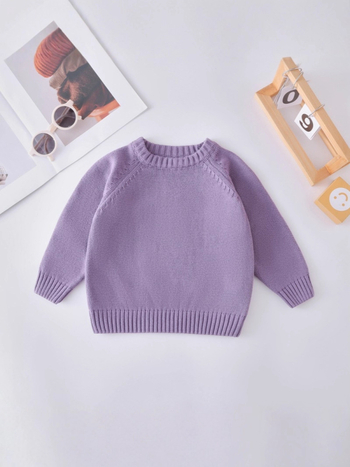 Bērnu adītais džemperis, universāls, no kokvilnas, apaļš kakls, mīksta apstrāde, rudens-ziemas sezonai