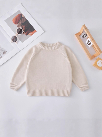 Bērnu adītais džemperis, universāls, no kokvilnas, apaļš kakls, mīksta apstrāde, rudens-ziemas sezonai