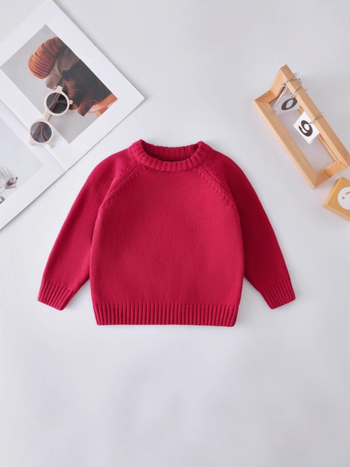 Bērnu adītais džemperis, universāls, no kokvilnas, apaļš kakls, mīksta apstrāde, rudens-ziemas sezonai