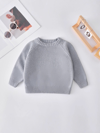Bērnu adītais džemperis, universāls, no kokvilnas, apaļš kakls, mīksta apstrāde, rudens-ziemas sezonai