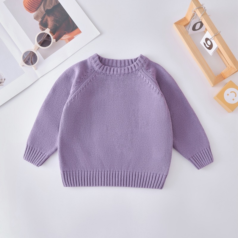 Bērnu adītais džemperis, universāls, no kokvilnas, apaļš kakls, mīksta apstrāde, rudens-ziemas sezonai