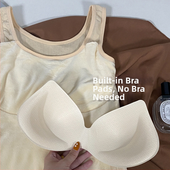 Термична жилетка с подплата от флис, нейлонова материя, U-образно деколте, двуслойна конструкция, вградени подплънки за гърди