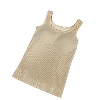 Термична жилетка с подплата от флис, нейлонова материя, U-образно деколте, двуслойна конструкция, вградени подплънки за гърди