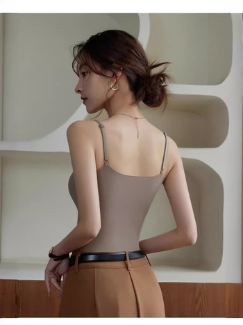 Maieu damă sling cu pernuțe pentru bust, fără fir, fără cusături, acoperire a spatelui, material nylon-spandex