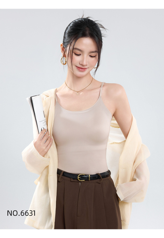 Maieu damă sling cu pernuțe pentru bust, fără fir, fără cusături, acoperire a spatelui, material nylon-spandex