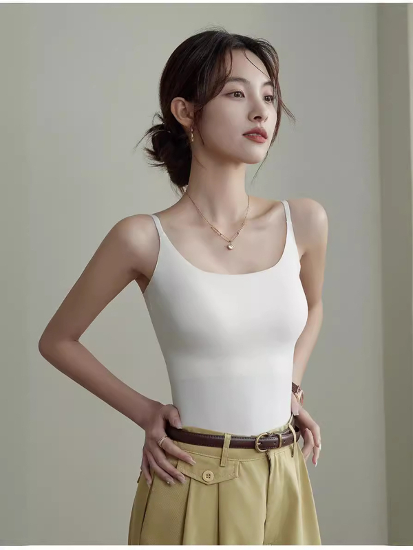 Maieu damă sling cu pernuțe pentru bust, fără fir, fără cusături, acoperire a spatelui, material nylon-spandex