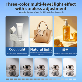 Kompakta studijas gaismas kaste ar saliekamu LED fona kastu, bez ēnām, piemērota still life un juvelierizstrādājumu fotografēšanai