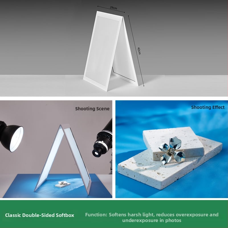 Salokāma gaismas difuzora plāksne rotaslietu fotografēšanai, PVC, 0.15 kg