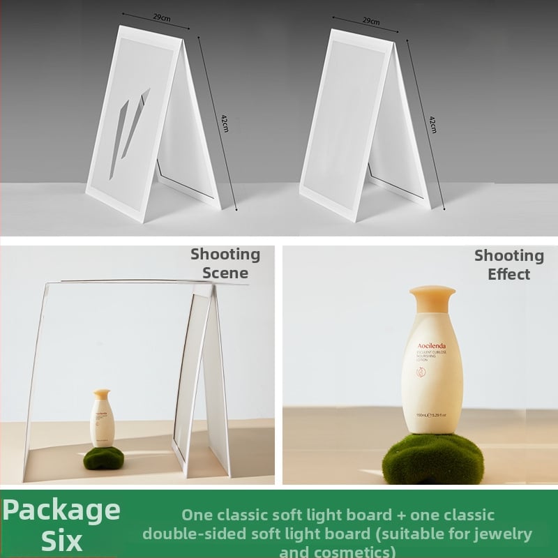 Salokāma gaismas difuzora plāksne rotaslietu fotografēšanai, PVC, 0.15 kg