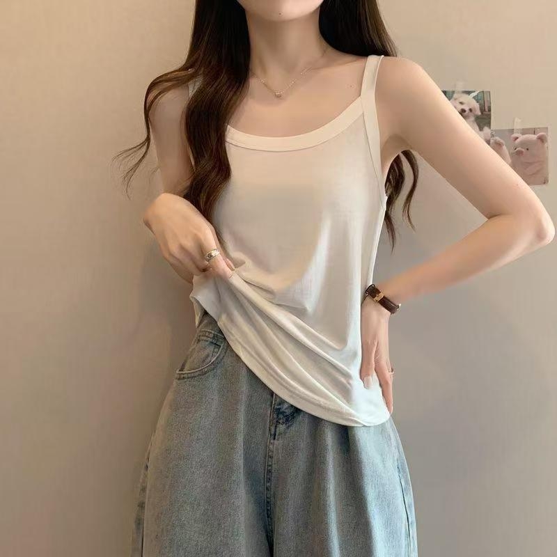 Ženski top s trakama — gradski stil, lagan kroj, uobičajena duljina 50–65 cm, milk silk tkanina, poliester 95%+