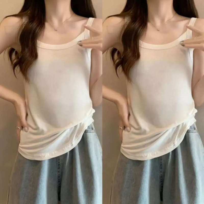 Ženski top s trakama — gradski stil, lagan kroj, uobičajena duljina 50–65 cm, milk silk tkanina, poliester 95%+