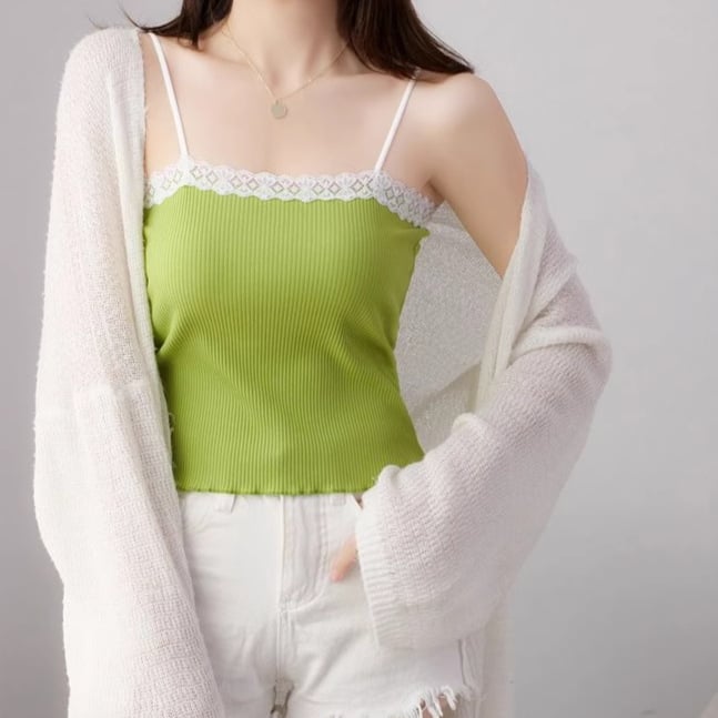 Kamisol top s naramenicama, sling stil, uski kroj, kratka duljina, poliester, mikroelastičnost