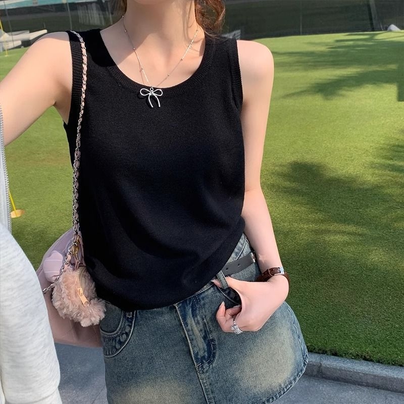 Ženski bezrukavni top, narameničasti stil (sling), gradski stil, A-kroj, poliester, visoka elastičnost