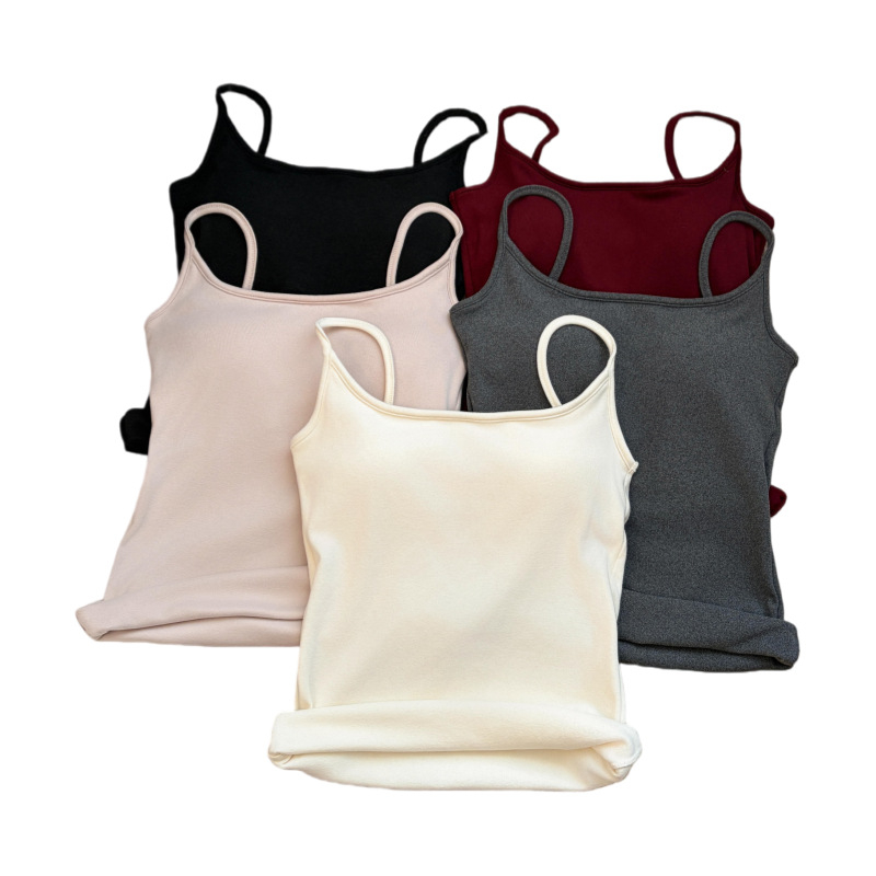 Camisol baza za jesen-zimu s brušenim flecom i odvojivom jastučiću za prsa, dugi kroj, poliester Derong, 201–250 g/m2