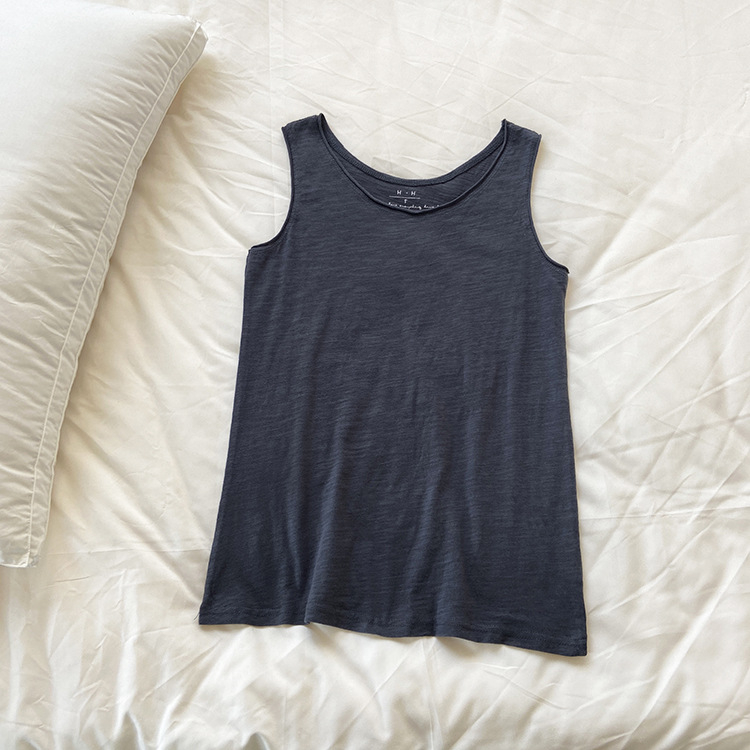 Ženski prozračni top od slub pamuka, ljeto, ležeran kroj, bez naramenica, svestran camisole (Materijal: slub pamuk; Postotak pamuka: 95%+; Stil: Ležerno; Duljina: obična 50–65 cm)
