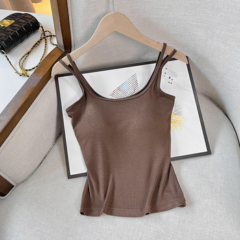 Ženska svilena camisola, pulover stil, Slim verzija, obična duljina 50–65 cm, Mulberry svila mješavina ≤30%, visoka elastičnost, naramenice neodvojive