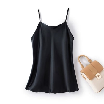 Ženski svileni top s podesivim trakama, Mulberry svila, uski kroj, obična duljina, britanski stil